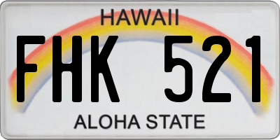 HI license plate FHK521
