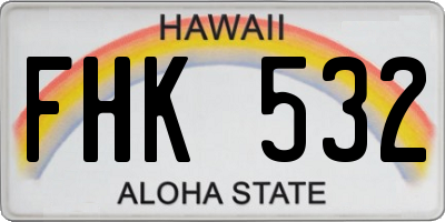 HI license plate FHK532