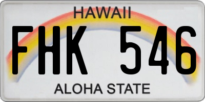 HI license plate FHK546