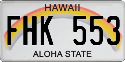 HI license plate FHK553