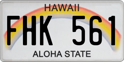 HI license plate FHK561