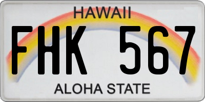 HI license plate FHK567