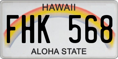 HI license plate FHK568