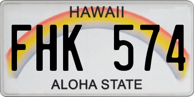HI license plate FHK574