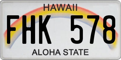 HI license plate FHK578