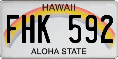 HI license plate FHK592