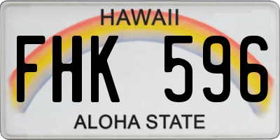 HI license plate FHK596