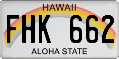HI license plate FHK662