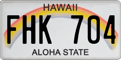 HI license plate FHK704