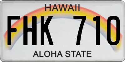 HI license plate FHK710