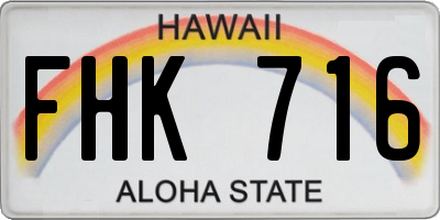 HI license plate FHK716