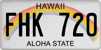 HI license plate FHK720