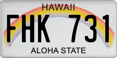 HI license plate FHK731