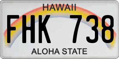 HI license plate FHK738