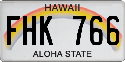 HI license plate FHK766