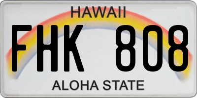 HI license plate FHK808