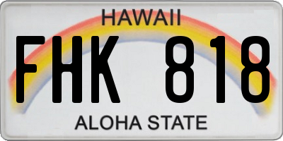 HI license plate FHK818