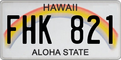 HI license plate FHK821