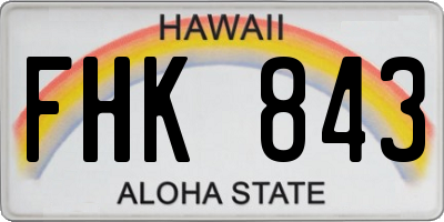 HI license plate FHK843