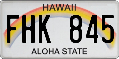 HI license plate FHK845