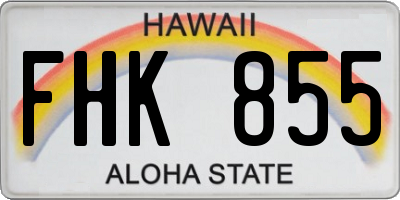 HI license plate FHK855
