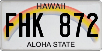 HI license plate FHK872
