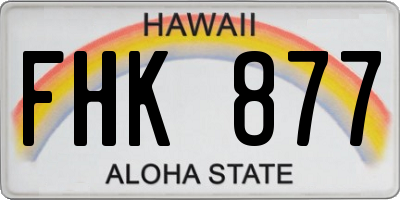 HI license plate FHK877