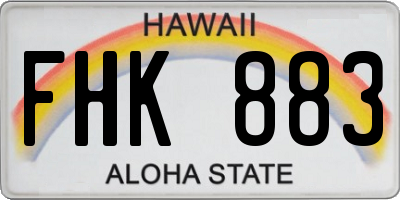 HI license plate FHK883