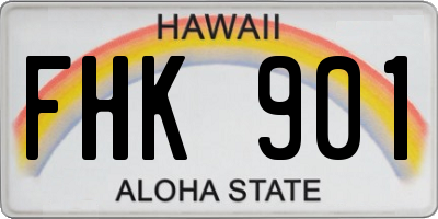 HI license plate FHK901