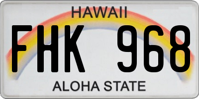 HI license plate FHK968
