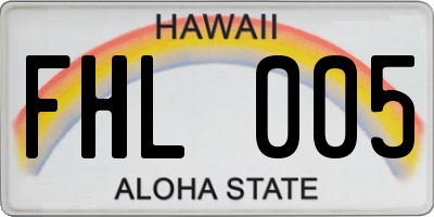 HI license plate FHL005