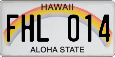 HI license plate FHL014