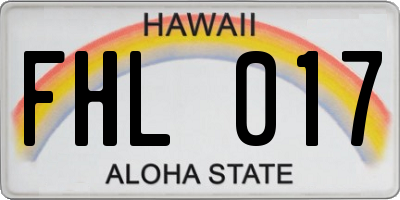 HI license plate FHL017