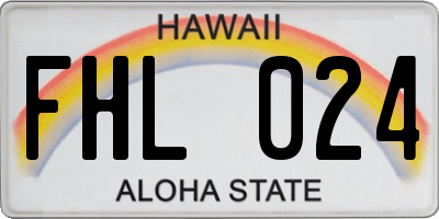 HI license plate FHL024