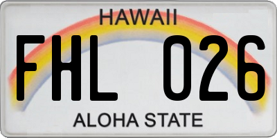 HI license plate FHL026