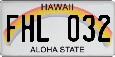 HI license plate FHL032