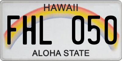 HI license plate FHL050