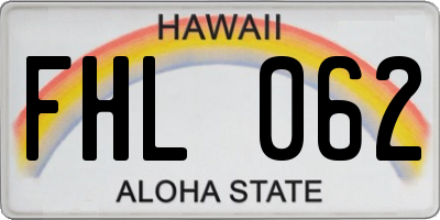 HI license plate FHL062