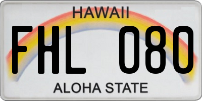 HI license plate FHL080