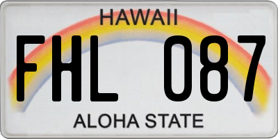 HI license plate FHL087