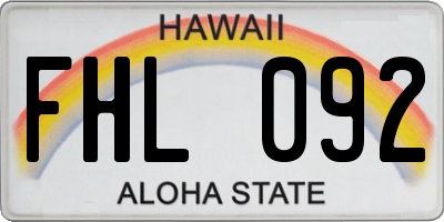 HI license plate FHL092