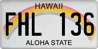 HI license plate FHL136