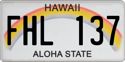 HI license plate FHL137