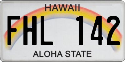 HI license plate FHL142