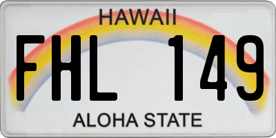 HI license plate FHL149