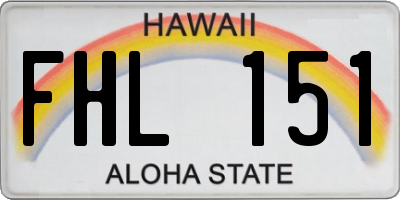 HI license plate FHL151