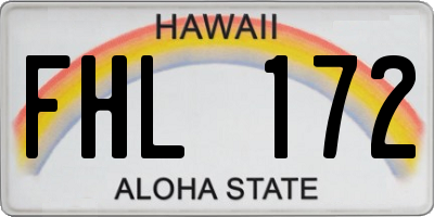 HI license plate FHL172