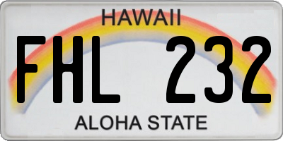 HI license plate FHL232