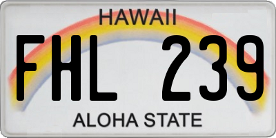 HI license plate FHL239