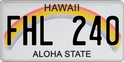 HI license plate FHL240